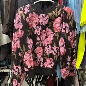 Floral black sweater